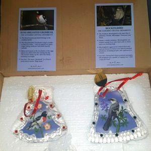 Pair of Danbury Mint collectable Glass Ornaments (SKU S 4)